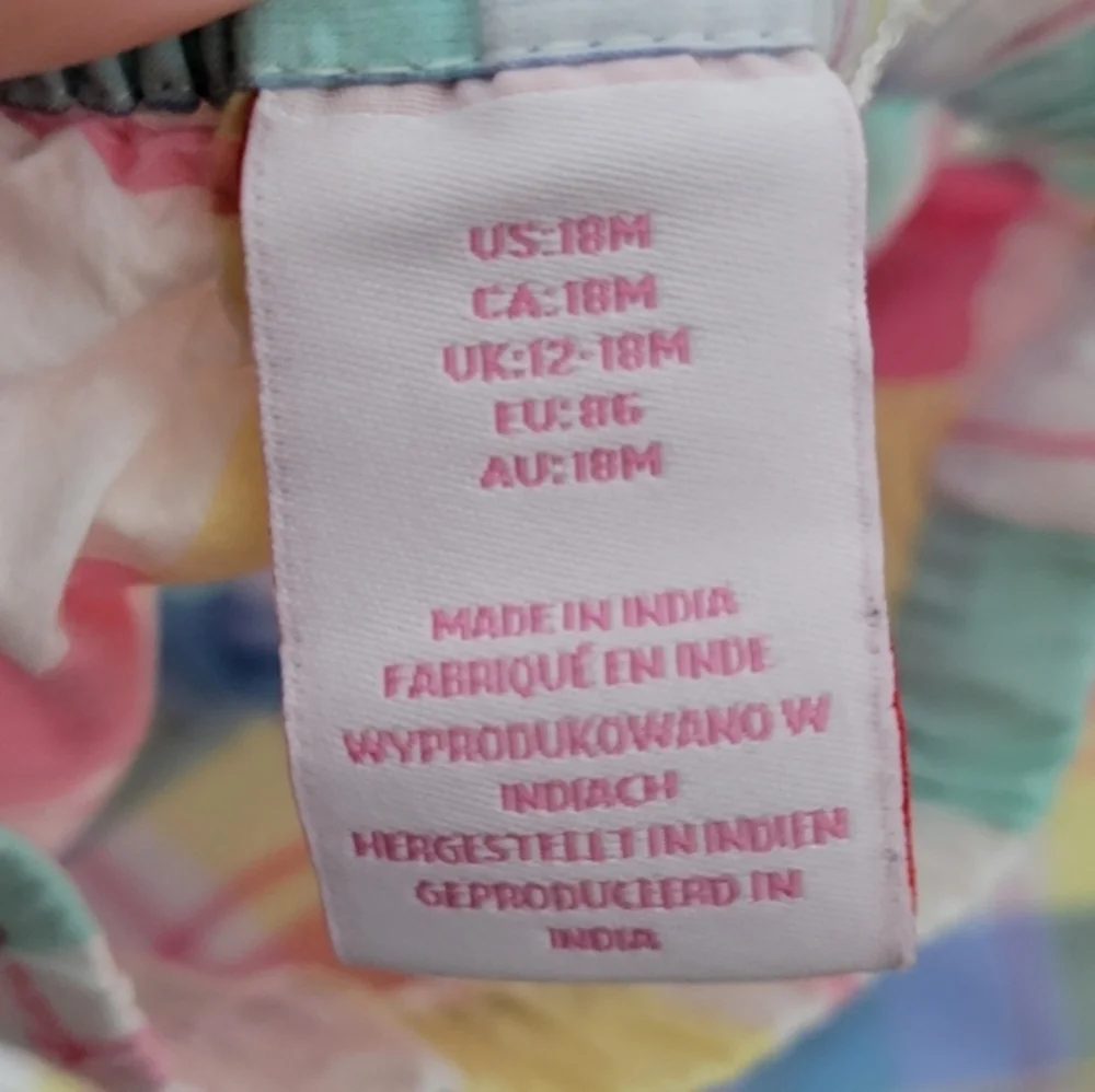 Tommy Bahama Toddler Girl Pastel‎ Plaid Summer Outfit Dress & Bloomers 18 months